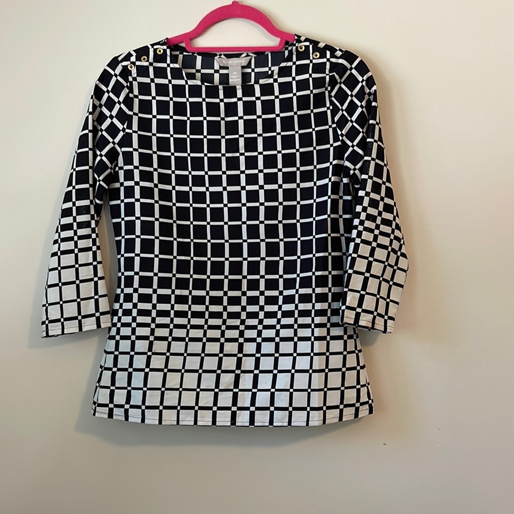 Black and white blouse